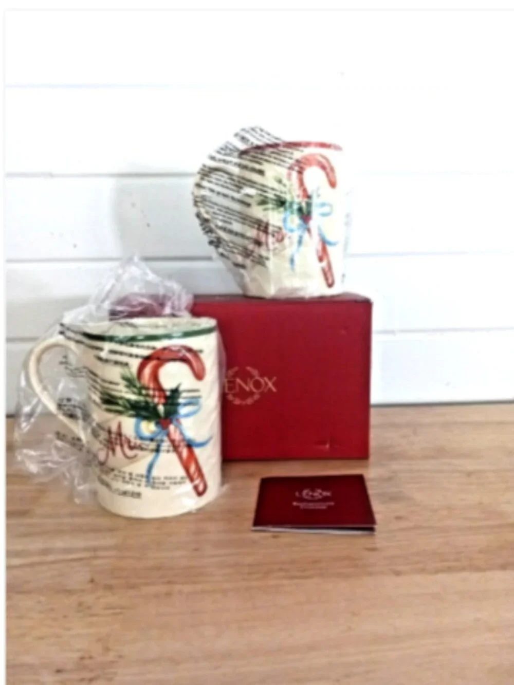 Lenox Holiday Mr & Mrs Mug Set of 2 Christmas Porcelain Coffee Cups New Box